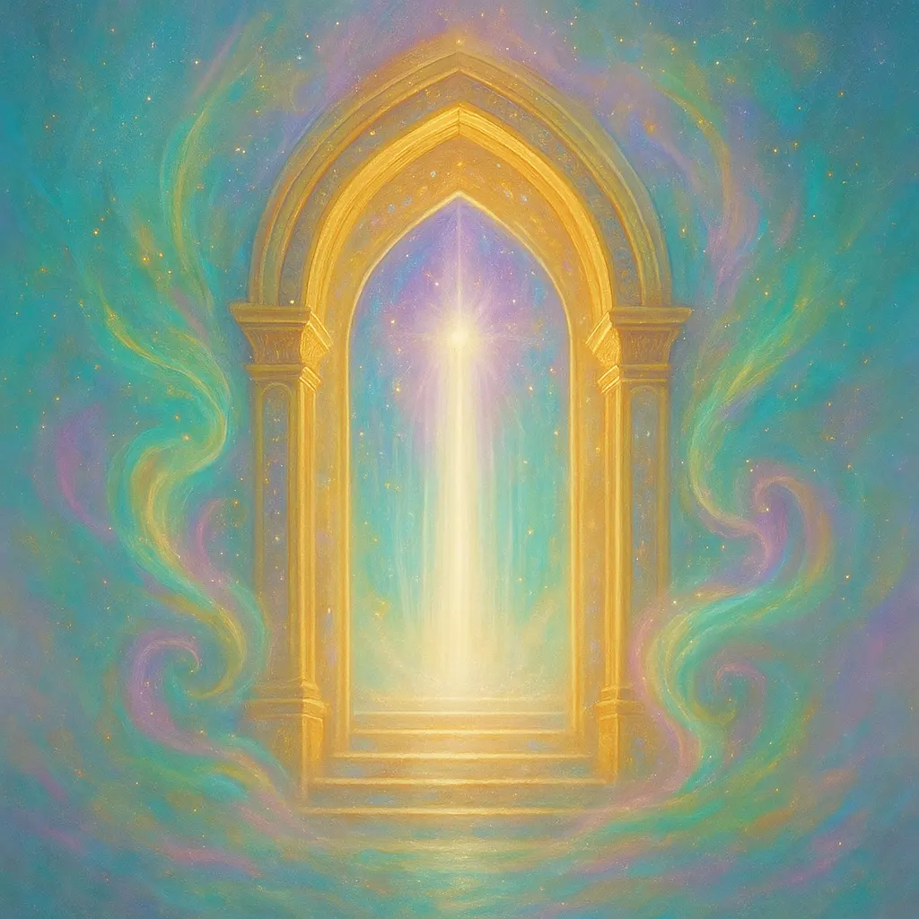 Ouvrez la porte et laissez la lumière oeuvrer en vous en franchissant cette porte vous entrez dans un egregore lumineux une guidance pure une invitation à vous transformer
